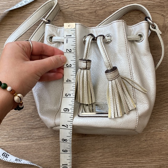 Tignanello leather crossbody purse with tassels. - Picture 10 of 13